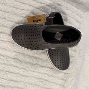 Native Gray and White Perforated Slip-On Loafers
